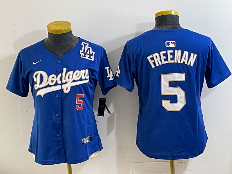 Women Los Angeles Dodgers 5 Freeman blue Nike NFL 2025 jersey 015